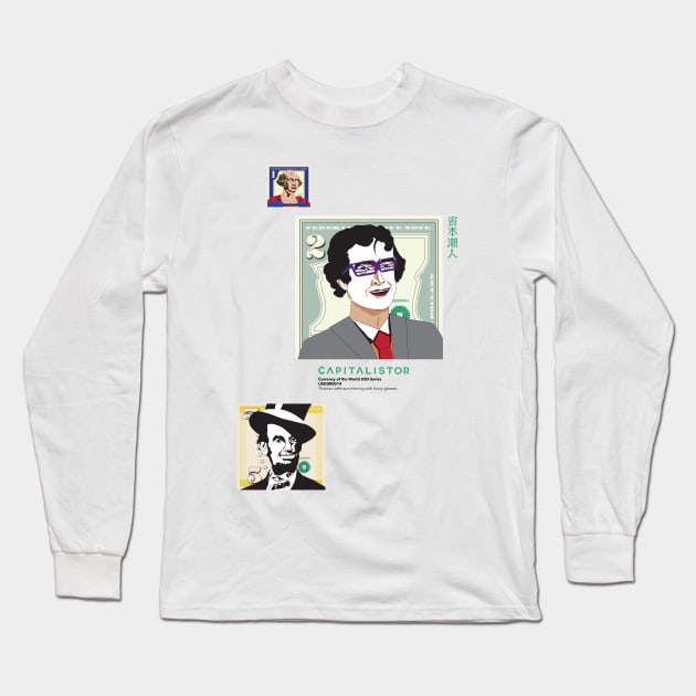 USD000014 - Thomas Jefferson miming with funny glasses Long Sleeve T-Shirt by Capitalistor